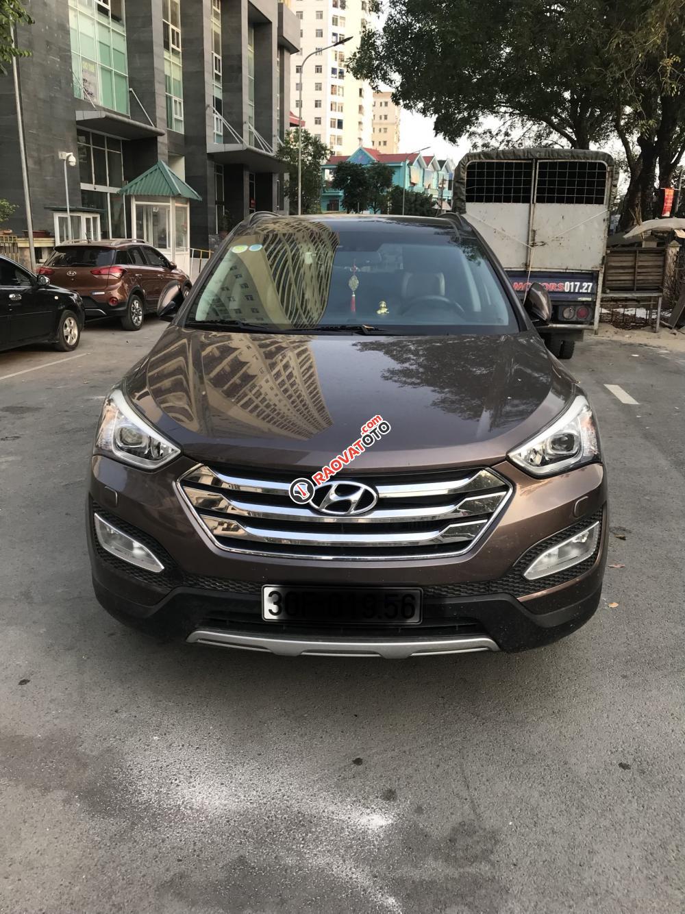 Bán Hyundai Santa Fe CRDI năm 2014, màu nâu, xe nhập-1