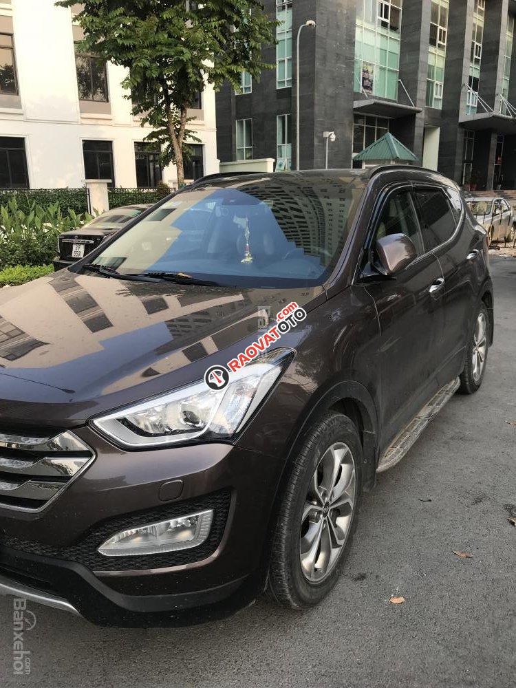 Bán Hyundai Santa Fe CRDI năm 2014, màu nâu, xe nhập-0