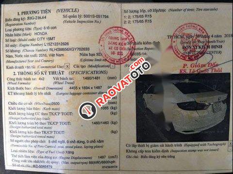 Bán xe Honda City MT đời 2016, màu trắng chính chủ-4