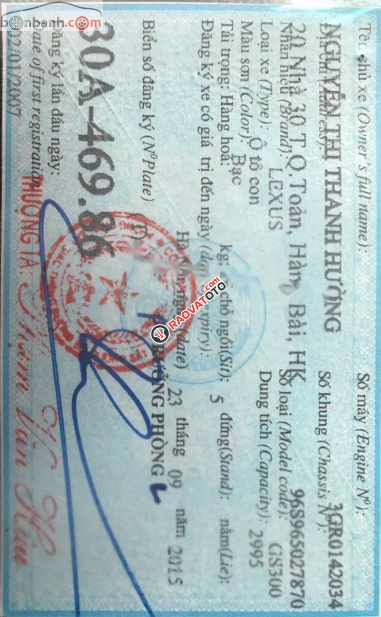 Cần bán lại xe Lexus GS 300 sản xuất 2005, màu bạc, nhập khẩu nguyên chiếc chính chủ-9