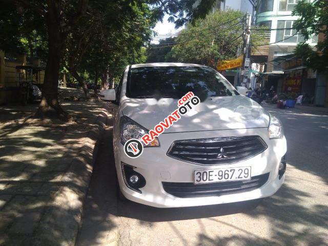 Cần bán gấp Mitsubishi Attrage CVT 2017, màu trắng như mới, giá chỉ 450 triệu-0