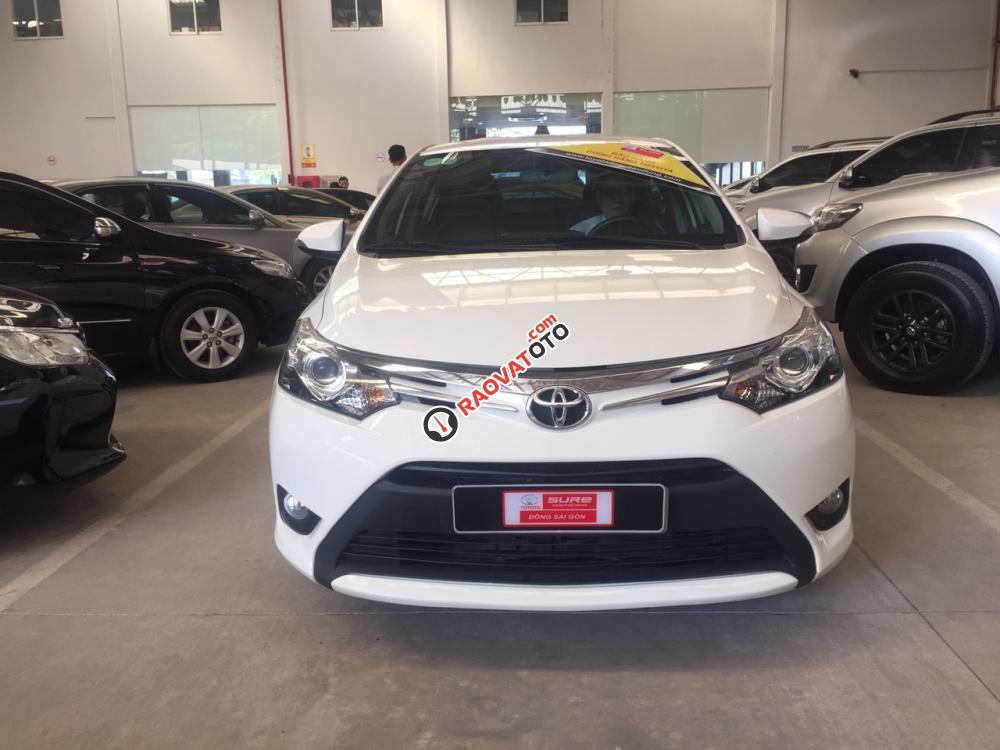 Bán Toyota Vios 1.5G AT sản xuất 2016, màu trắng, 560tr-0