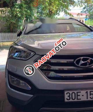 Bán ô tô Hyundai Santa Fe 2.4 AT đời 2014, màu bạc-0