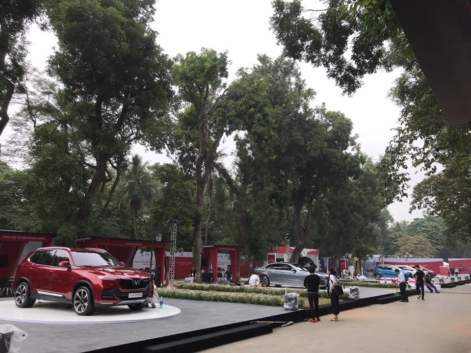 Toàn cảnh xe VinFast tại công viên Thống Nhất trước giờ G ra mắt