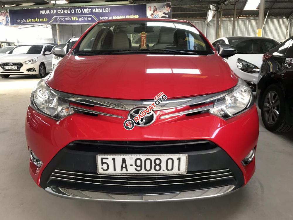 Bán Toyota Vios E 1.5MT màu đỏ đô, số sàn, sản xuất 2014, biển Sài Gòn mẫu mới-1