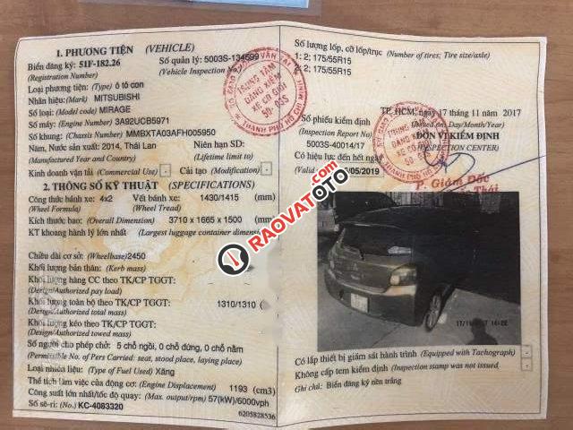 Bán Mitsubishi Mirage CVT đời 2015, màu đỏ số tự động, giá 330tr-1