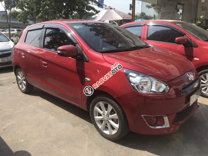 Bán Mitsubishi Mirage CVT đời 2015, màu đỏ số tự động, giá 330tr-4