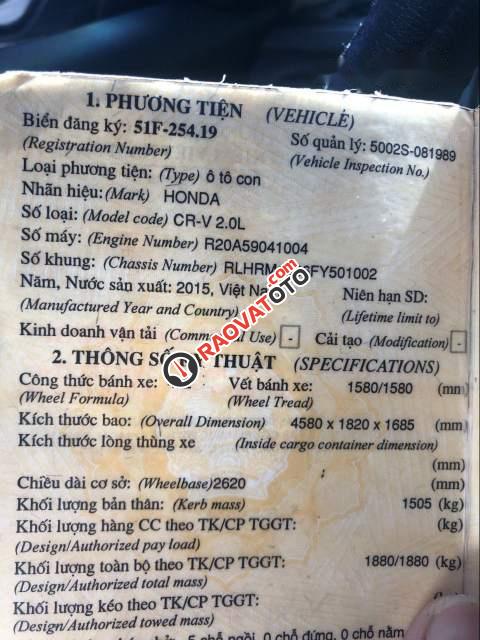 Bán Honda CR V 2.0 năm 2015, màu trắng như mới-0