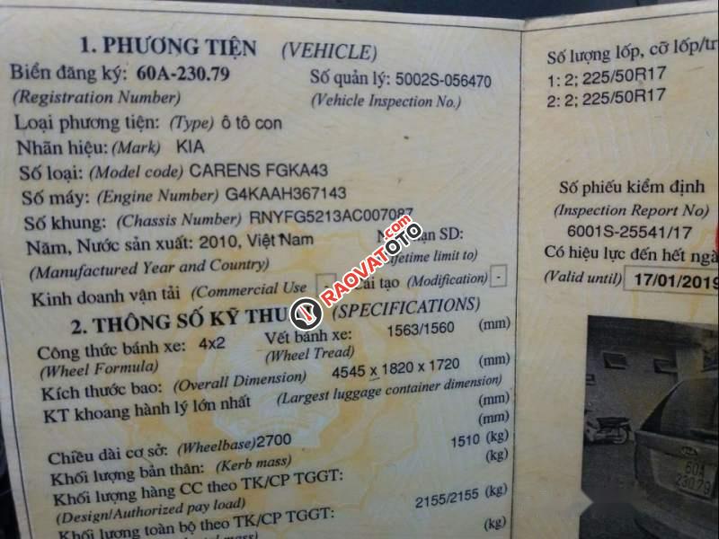 Bán ô tô Kia Carens AT 2010, xe đẹp-2
