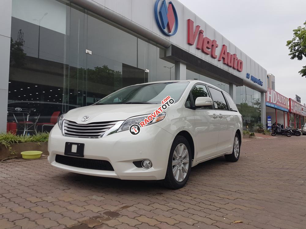 Bán ô tô Toyota Sienna 3.5 Limited Model 2018, màu trắng nội thất nâu, mới 100%-0