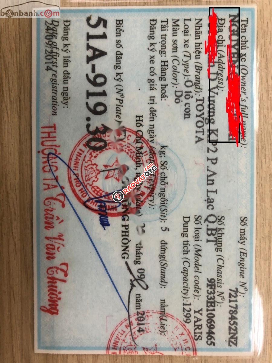 Cần bán Toyota Yaris năm sản xuất 2014, màu đỏ, xe nhập chính chủ, giá chỉ 510 triệu-3