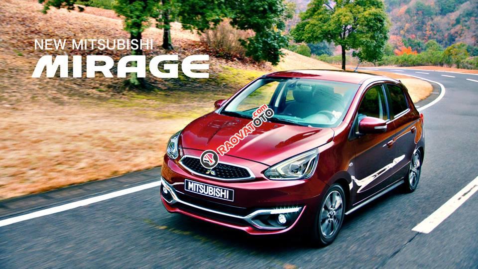 Bán Mitsubishi Mirage CVT đời 2017, màu đỏ, nhập khẩu-0
