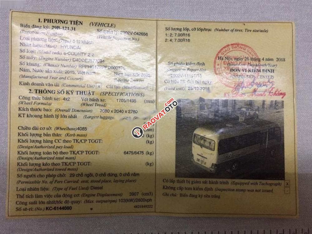 Cần bán xe Hyundai County Limousine năm 2015, màu kem (be) -6