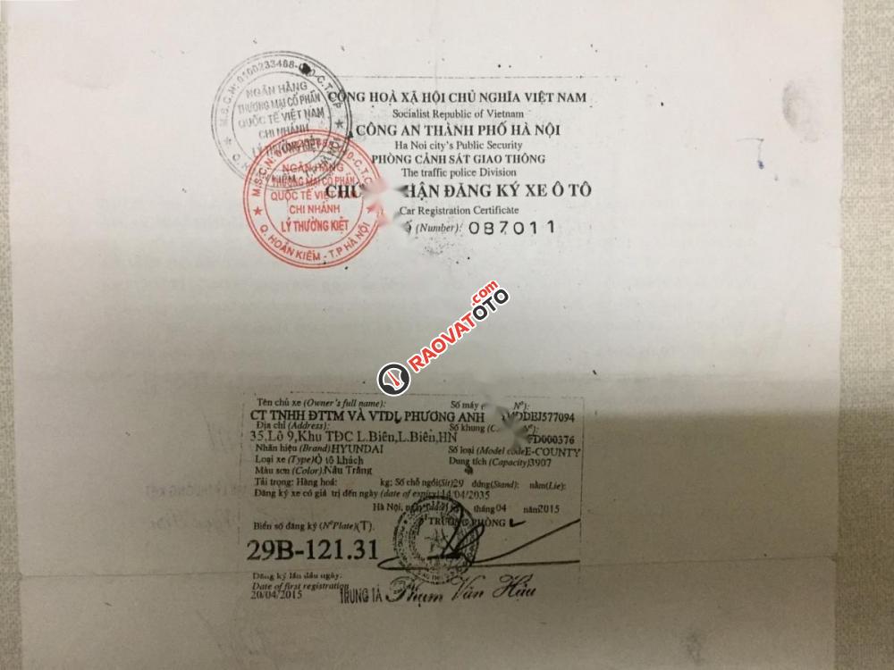 Cần bán xe Hyundai County Limousine năm 2015, màu kem (be) -4