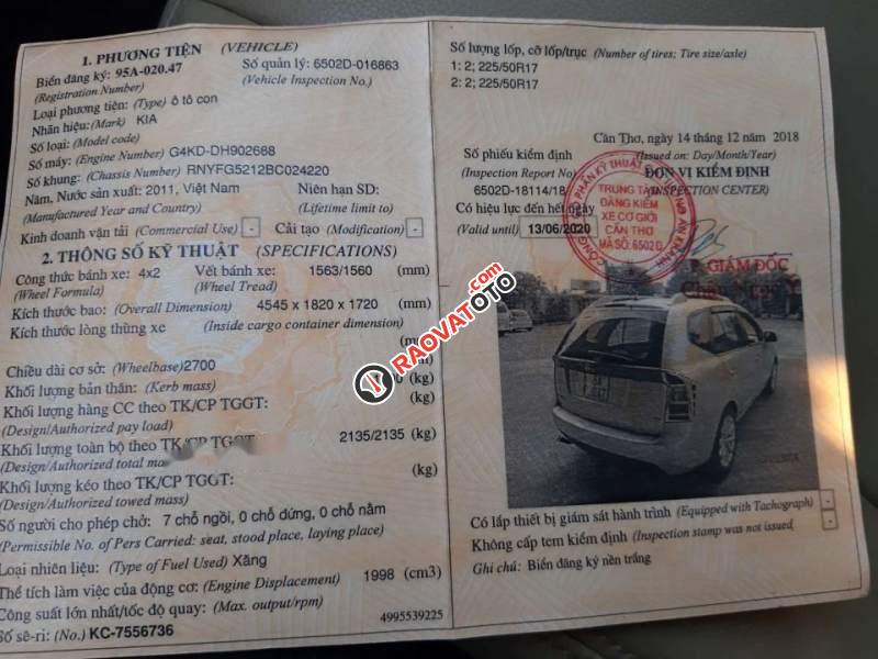 Bán Kia Carens 7 chỗ, đời 2011, máy 2.0, máy móc ngon lành gầm cực êm vỏ đẹp-0