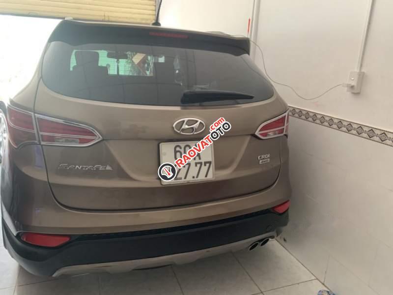 Bán xe Hyundai Santa Fe CRDi sản xuất 2015, màu nâu, nhập khẩu, động cơ 2.2 máy dầu 2 cầu-1