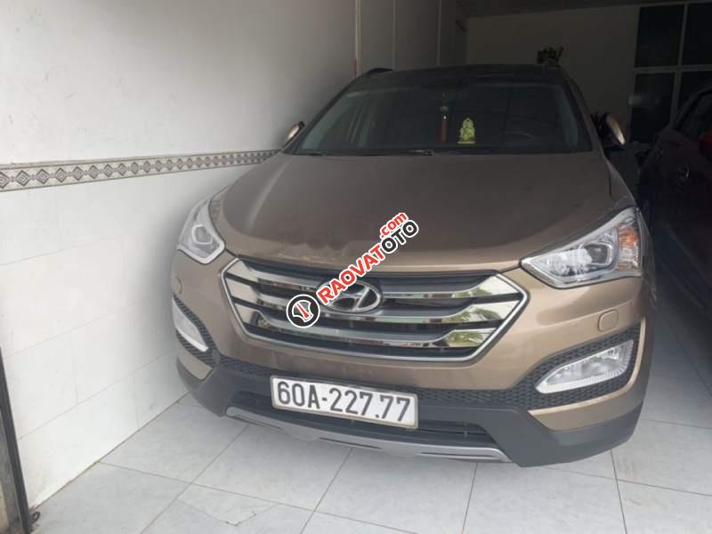 Bán xe Hyundai Santa Fe CRDi sản xuất 2015, màu nâu, nhập khẩu, động cơ 2.2 máy dầu 2 cầu-0