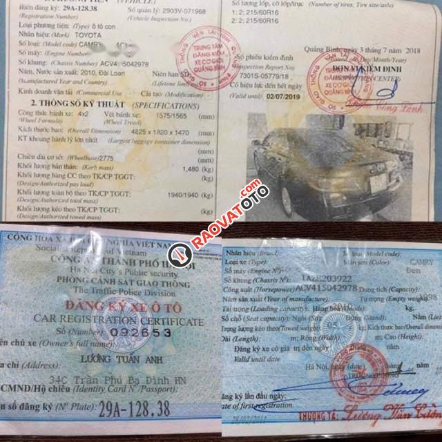 Bán Camry 2.0E, xe nhập Đài Loan, biển số rất đẹp 29A 128.38, đăng ký 2011, tên cá nhân chính chủ-3