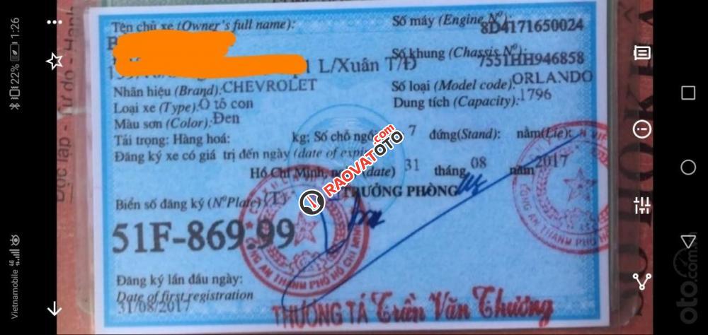 Bán Chevrolet Orlando LTZ sản xuất 2017, màu đen số sàn, giá chỉ 579 triệu-3