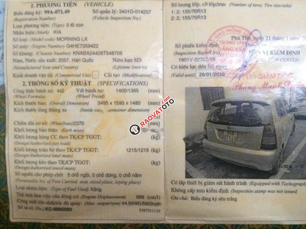 Bán Kia Morning LX đời 2007, màu bạc, nhập khẩu số sàn-6