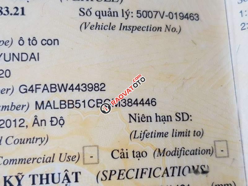 Bán Hyundai i20 đời 2012, màu bạc, nhập khẩu, có cửa trời-0