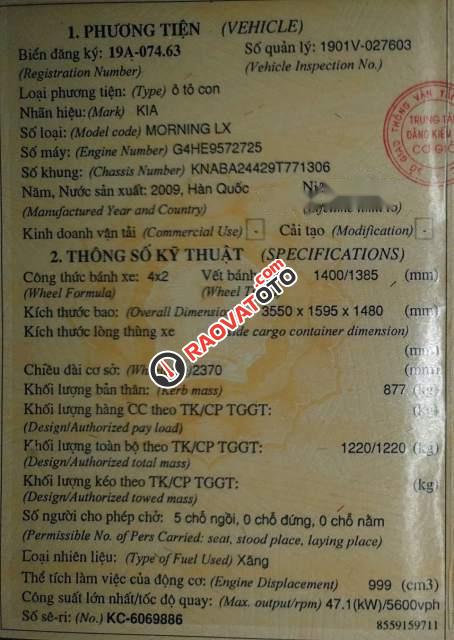 Bán Kia Morning LX sản xuất 2009, màu bạc, nhập khẩu -1