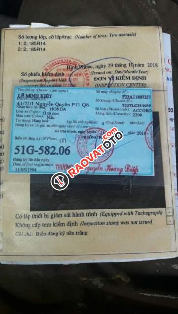 Cần bán gấp Honda Accord MT đời 1994, màu đỏ, xe mua về chỉ việc sử dụng-0