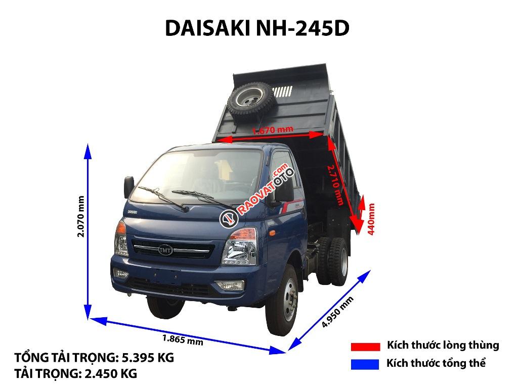 Bán xe ben 2T45 giá rẻ, xe Daisaki 2,45 tấn giá tốt Miền Tây, xe tải ben giá rẻ-0