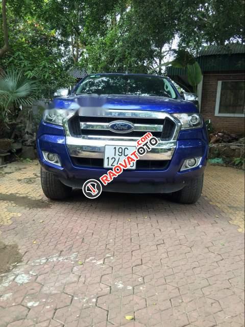 Bán Ford Ranger XLT sản xuất năm 2015, màu xanh lam, xe nhập-0