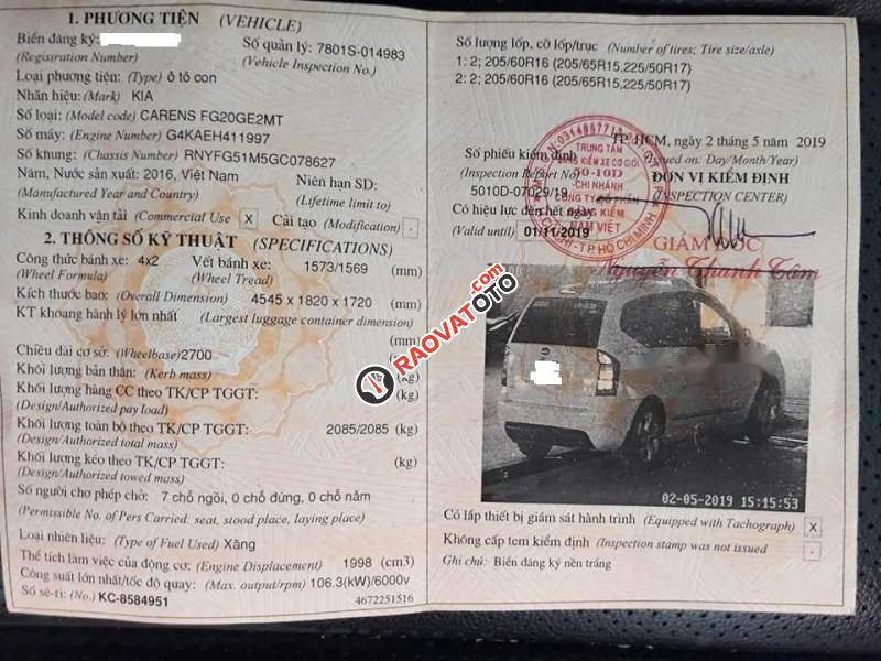 Bán Kia Carens T7/2016 2.0 số sàn, máy xăng, 7 chỗ-0