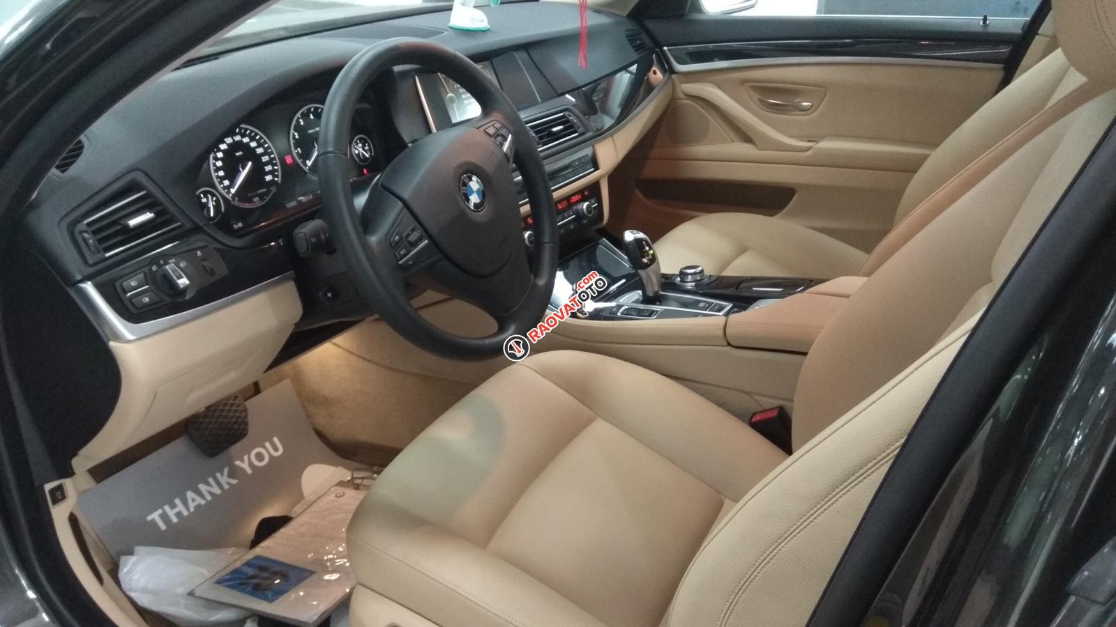 Bán BMW 520I máy xăng 2.0 màu nâu/kem sản xuất 2013, biển Hà Nội-8