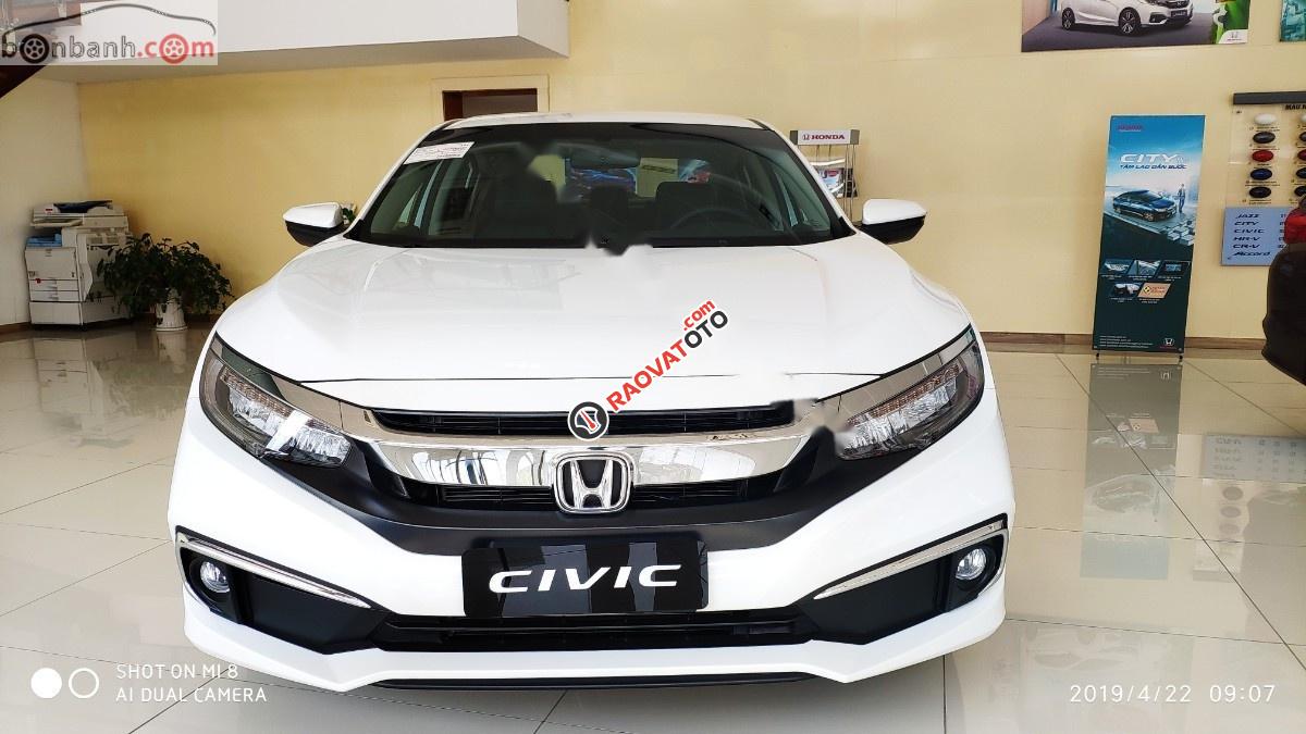 Bán Honda Civic G 1.8 AT sản xuất 2019, màu trắng, nhập khẩu nguyên chiếc, giá 794tr-0