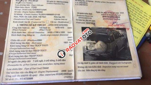 Bán xe Everest 2.5 2008, máy dầu, số tay, màu ghi vàng-2