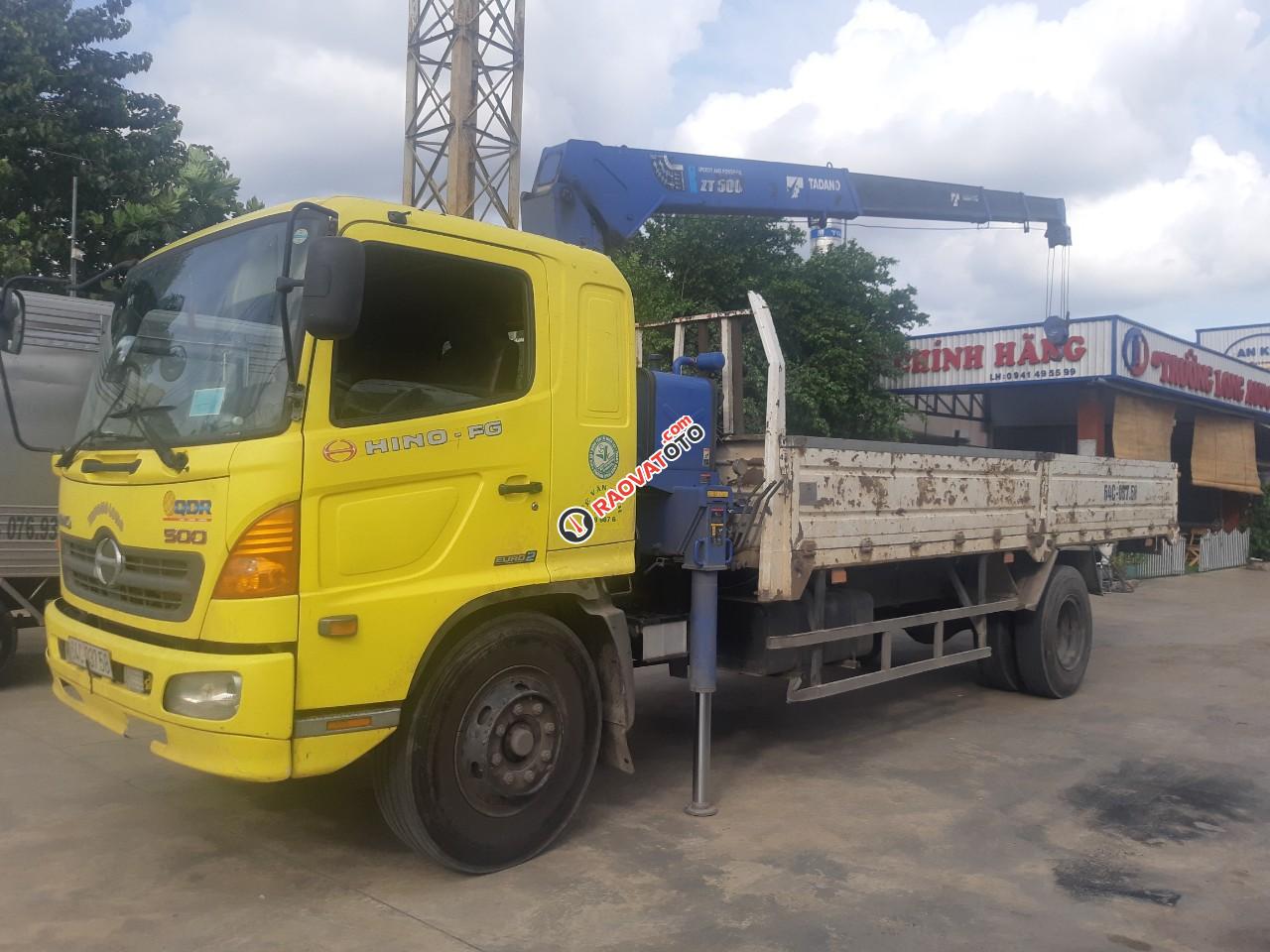 Bán xe Hino 8 tấn gắn cần cẩu Tadano 504 màu vàng đời 2015-6