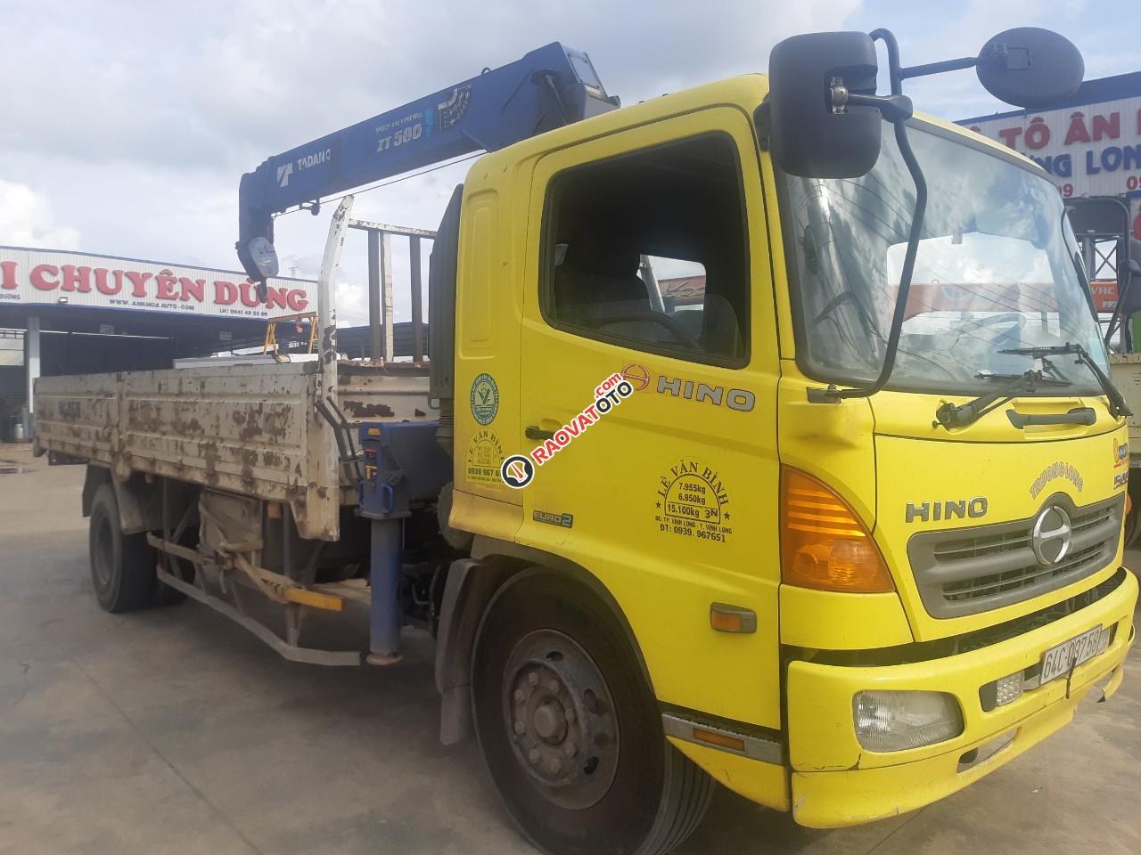 Bán xe Hino 8 tấn gắn cần cẩu Tadano 504 màu vàng đời 2015-0