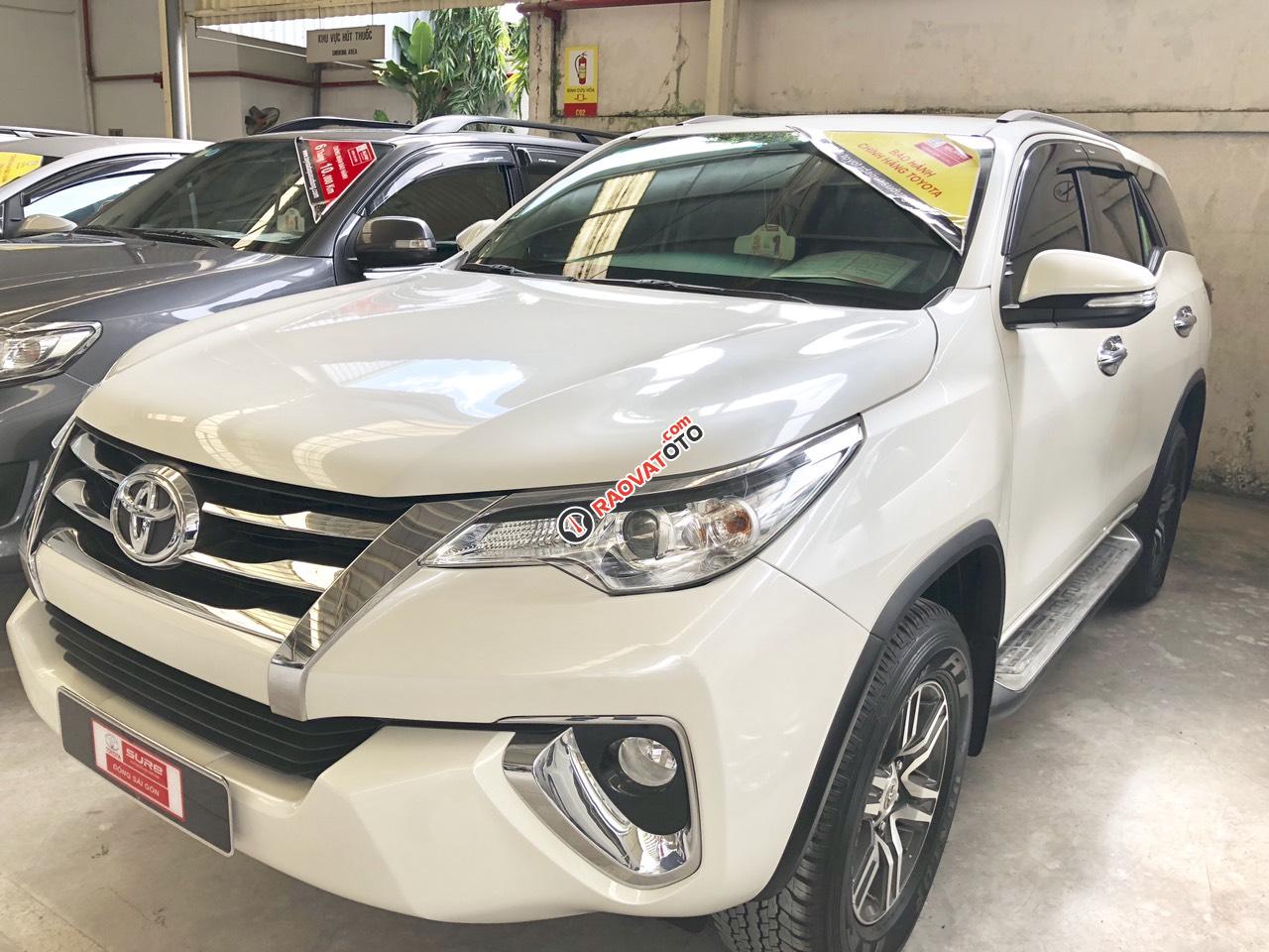 Bán Toyota Fortuner V 2017, màu trắng số tự động-0