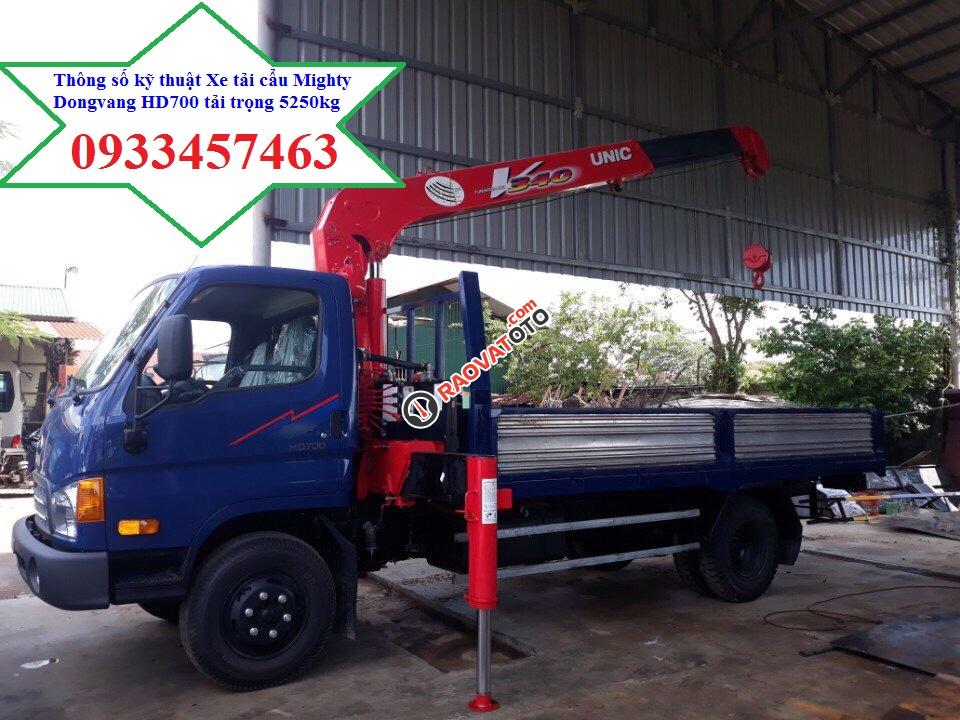 Bán xe tải cẩu Mighty Dongvang HD700 tải trọng 5250kg 2018, 850 triệu-1