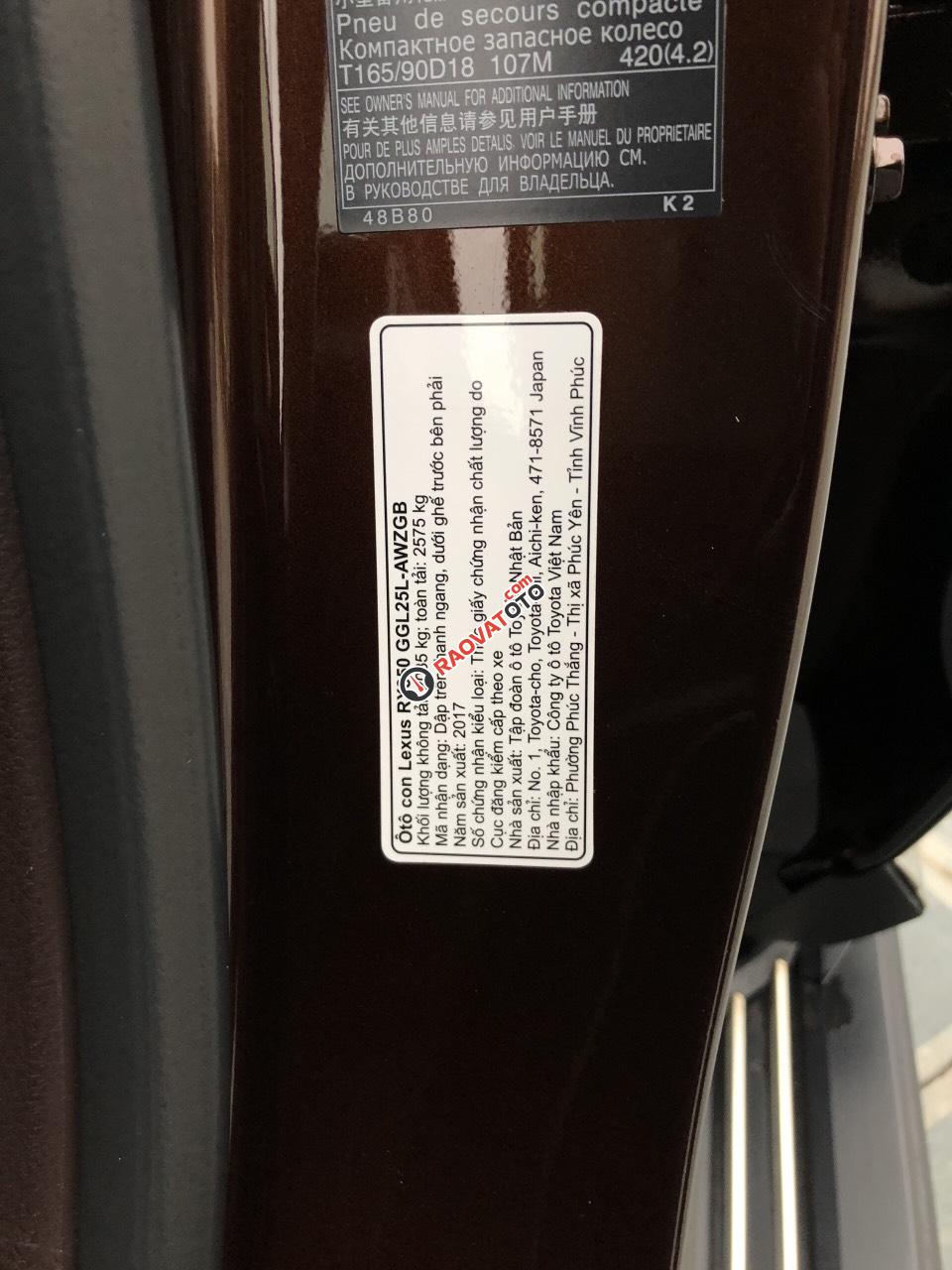 Bán Lexus RX 350 đời 2017 Hà Nội, màu nâu, xe lướt chất -9