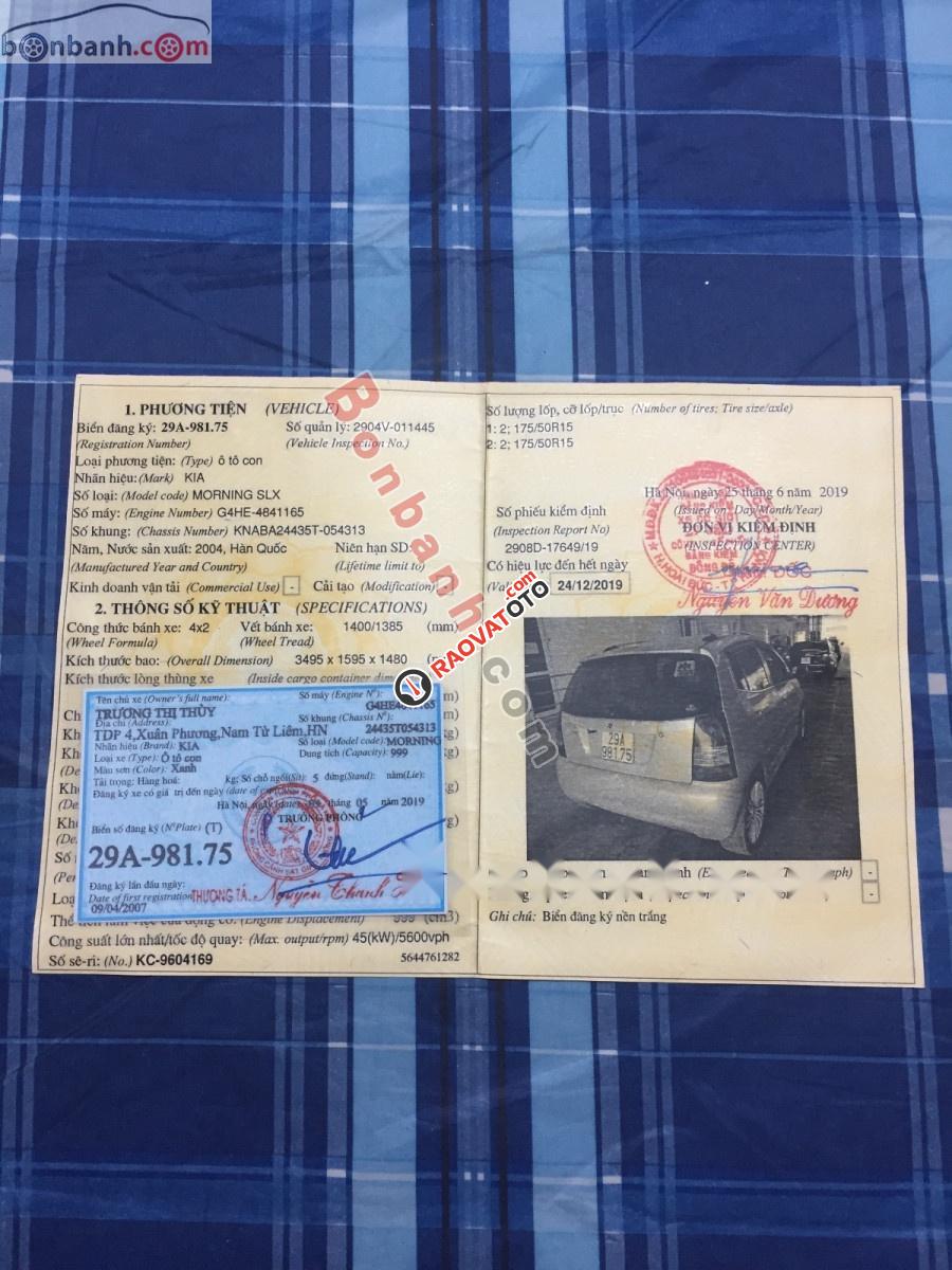 Bán Kia Morning đời 2004, màu xanh lục, nhập khẩu-8