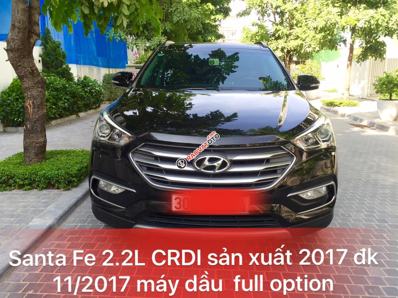 Bán Santa Fe 2.2L CRDI máy dầu, sản xuất 2017 đăng ký 11/2017 bản đủ đồ đẹp hết nấc-0