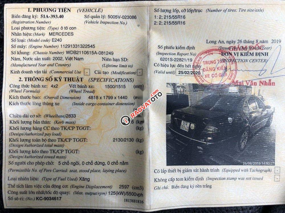 Bán Mercedes E240 2002, màu đen, 220 triệu-5
