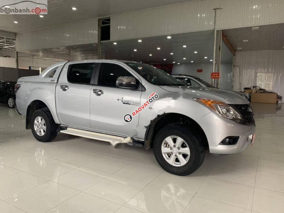 Bán Mazda BT 50 2.2L 4x4 MT đời 2015, màu bạc, xe nhập -0