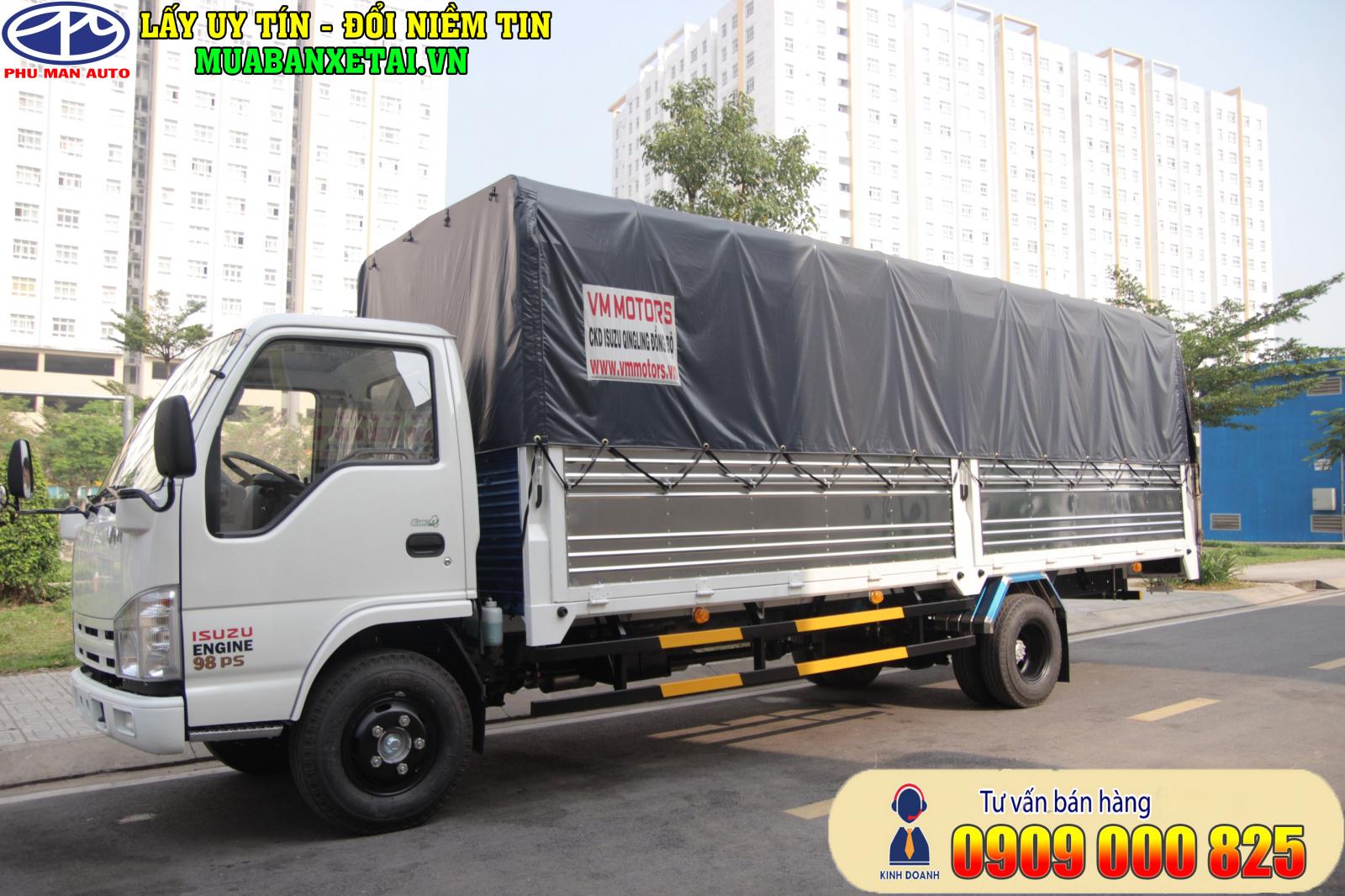 “Giá mới” xe tải Isuzu Vĩnh Phát 1.9 tấn, thùng dài 6.2 mét - 0909 000 825-4