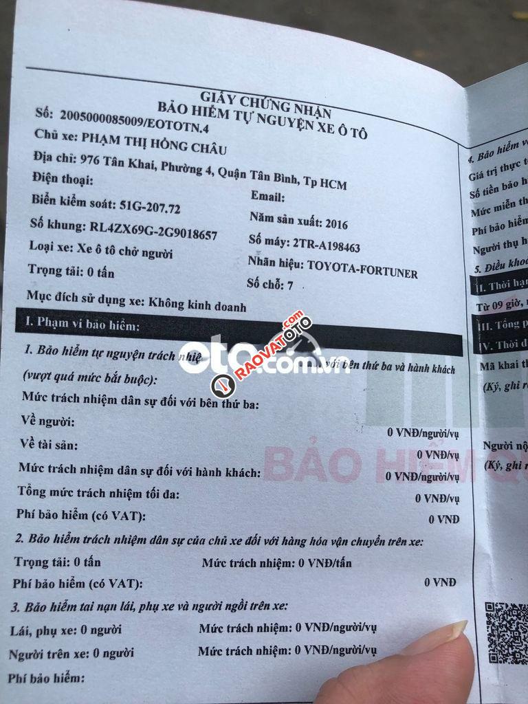 Cần bán xe Toyota Fortuner TRD đời 2016, màu trắng còn mới, giá 800tr-9