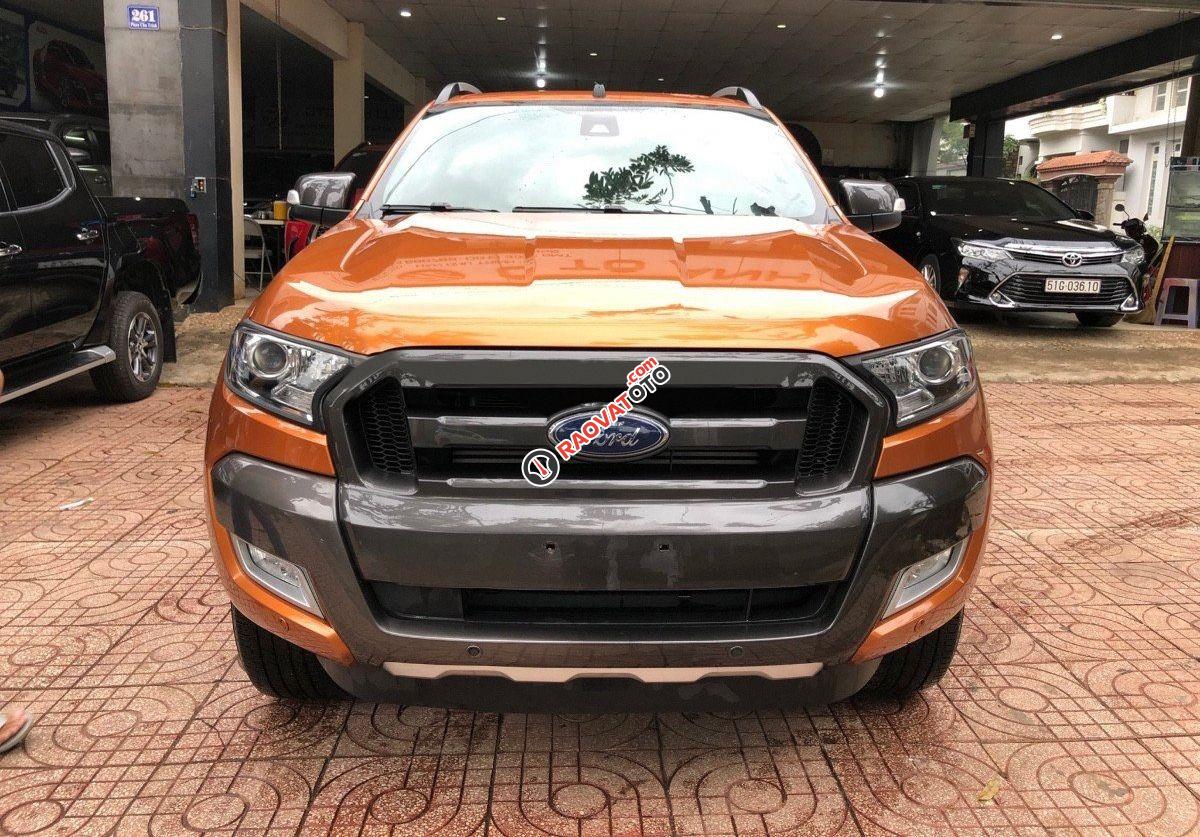 Bán Ford Ranger Wildtrak 3.2L 4x4 AT đời 2017, màu vàng -0