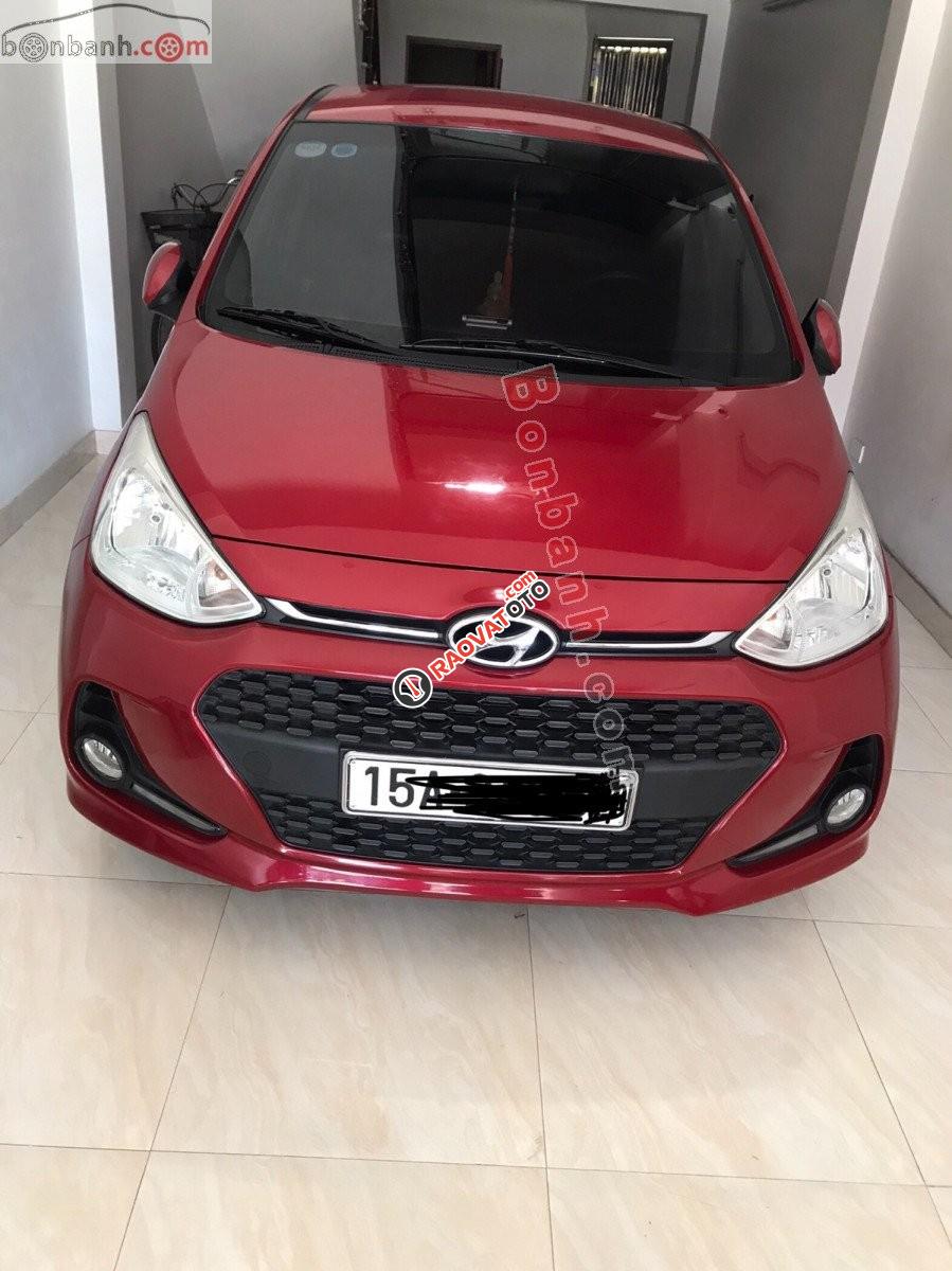 Bán Hyundai Grand i10 1.0 AT sản xuất năm 2017, màu đỏ, giá chỉ 325 triệu-0