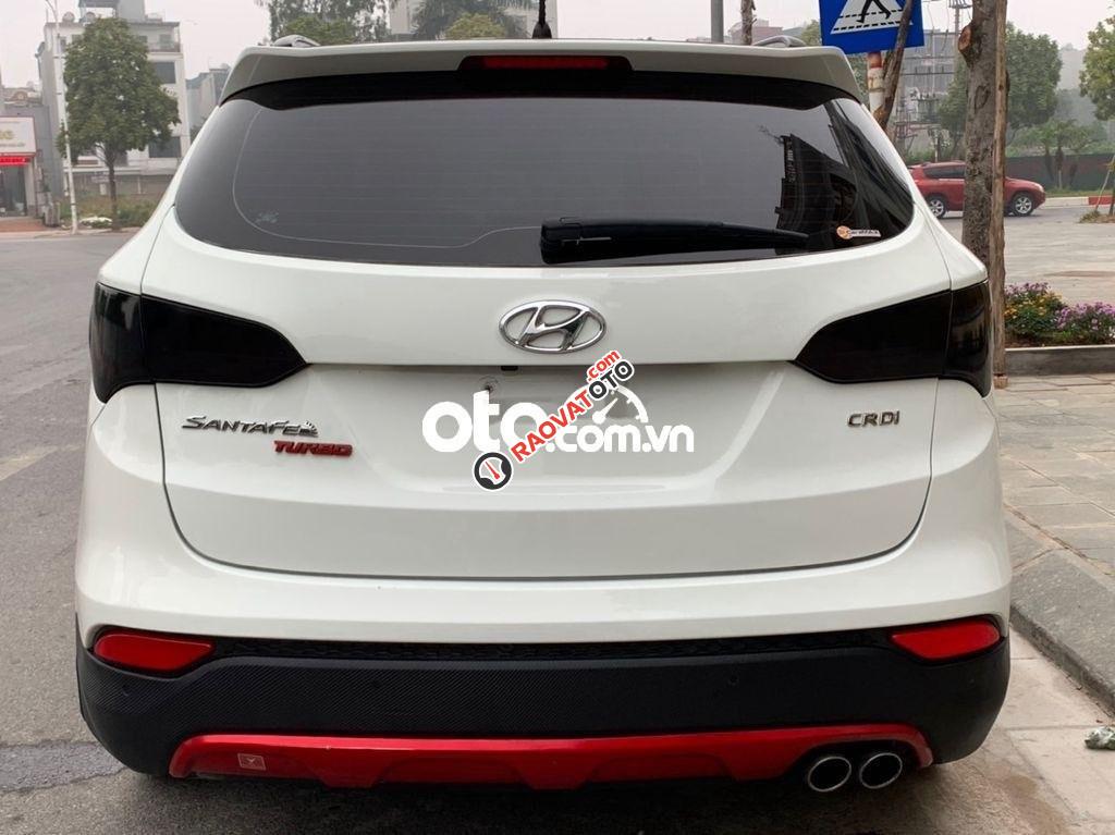 Bán Hyundai Santa Fe CRDI đời 2014, màu trắng xe gia đình-7