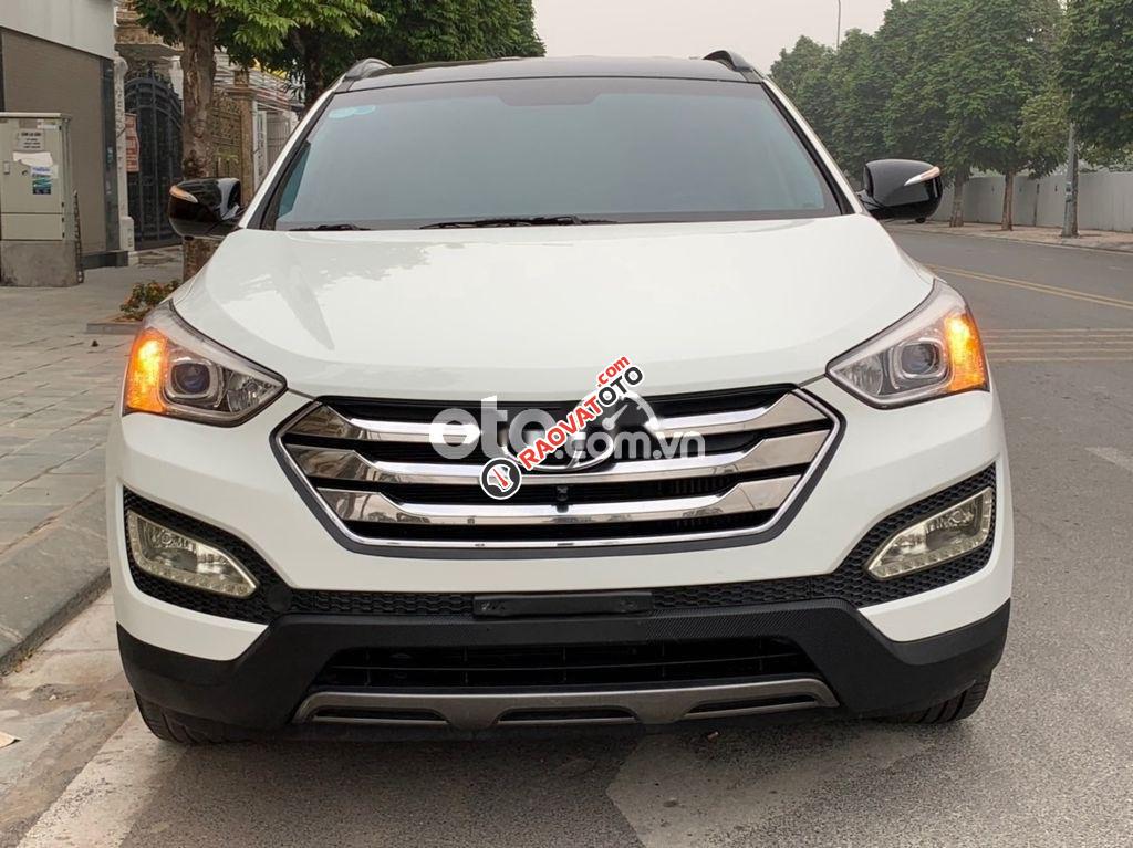 Bán Hyundai Santa Fe CRDI đời 2014, màu trắng xe gia đình-11