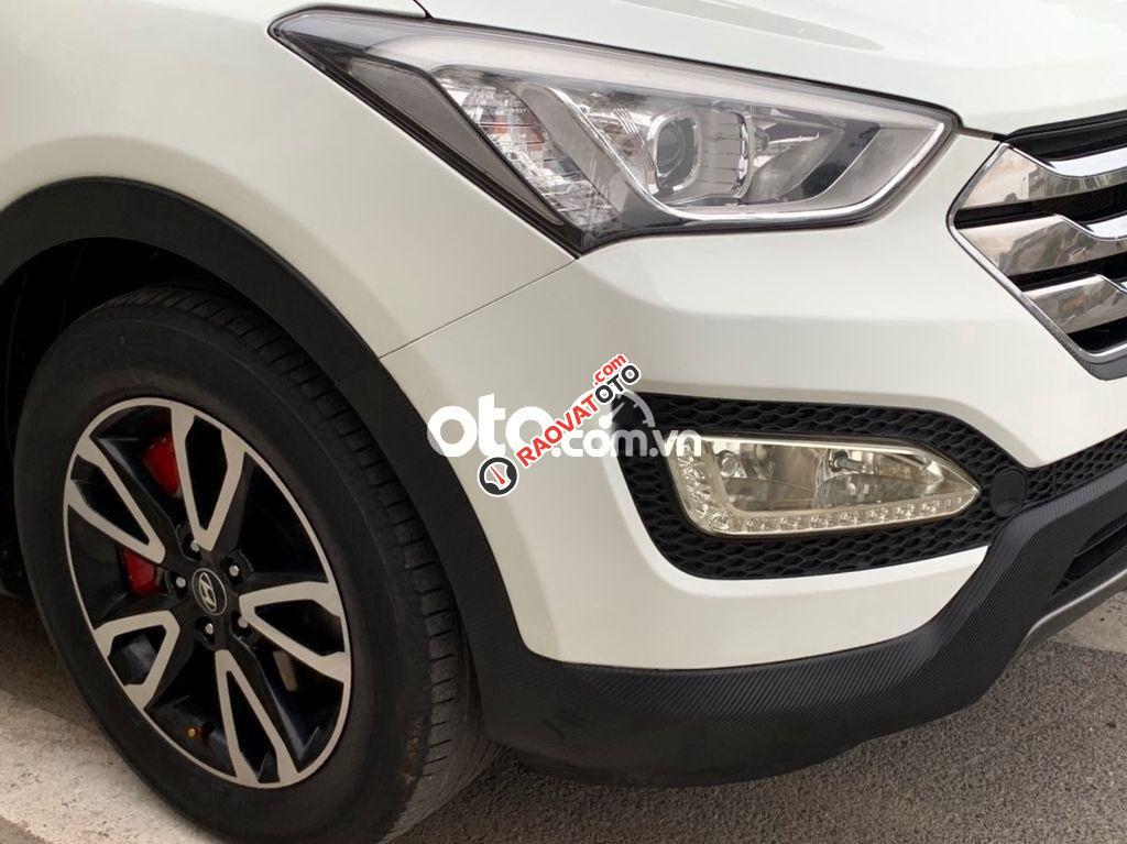 Bán Hyundai Santa Fe CRDI đời 2014, màu trắng xe gia đình-8