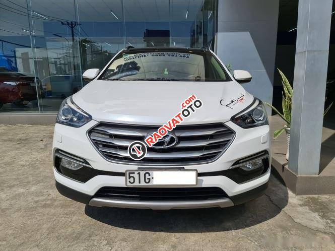 Bán Hyundai Santa Fe 2.4 AT 4WD sản xuất năm 2017, màu trắng, 836 triệu-0